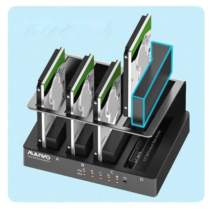 K305BU3S four-bay USB 3.0 external hard drive docking station for 2.5 inch SATA drives on a desk