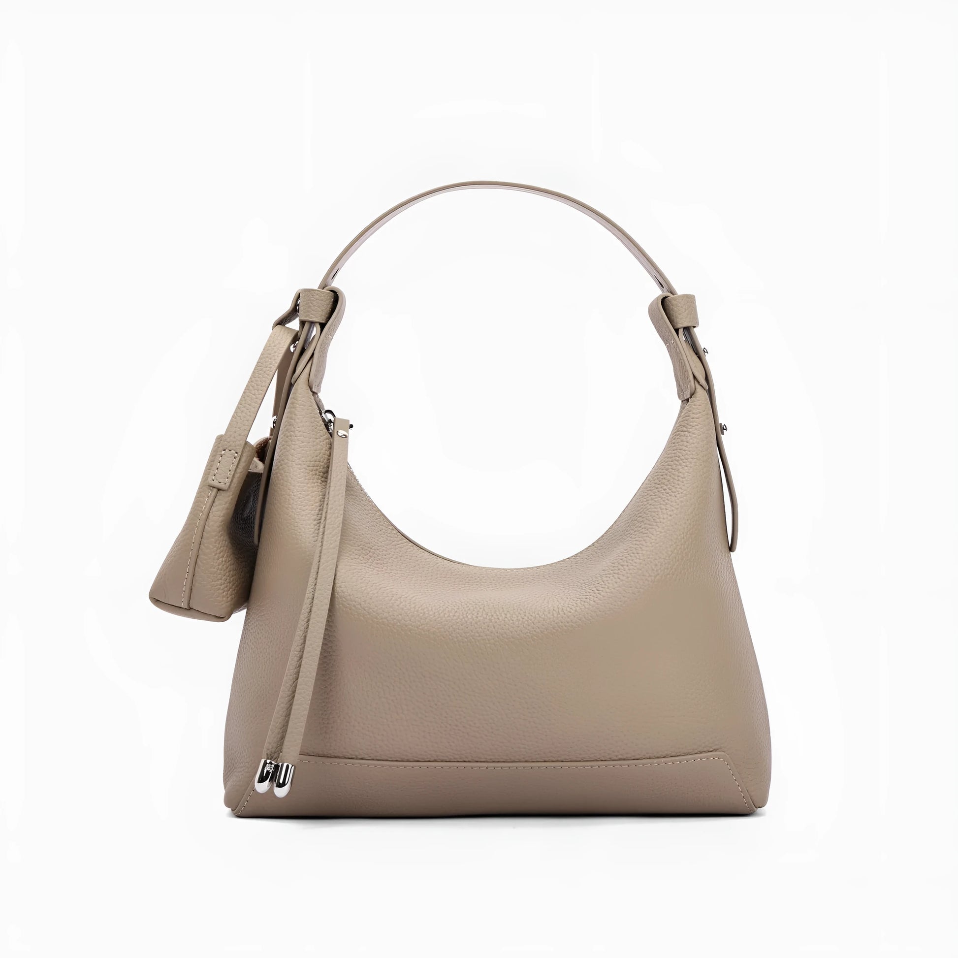 Genuine leather ladies shoulder bag in urban simplicity style available in three colours