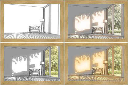 Illuminated picture frame with LED lights creating a mesmerizing display of art and ambiance