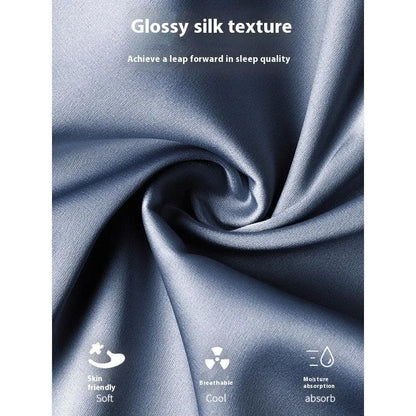 Men's ice silk three-piece home wear loungewear set showing shorts and trousers in a selected colour.