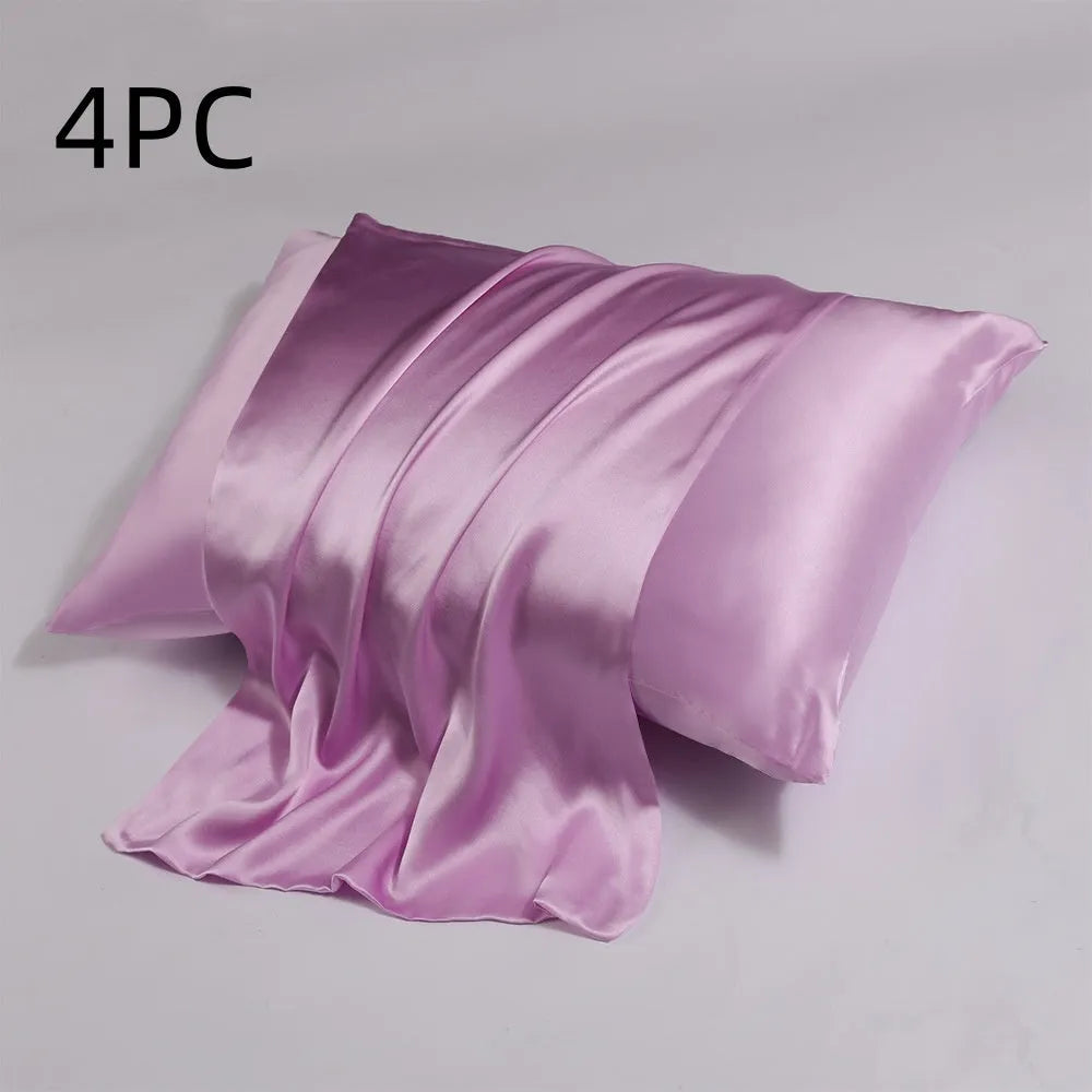 Silk pillowcase with zip closure showing double-sided texture in modern simplicity style