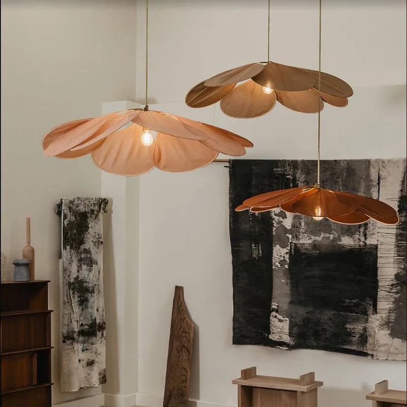Cloth-craft hanging lamp in log wind style, ideal for hotel decor, available in white, pink, red, brown and coffee colours with diameters of 50cm, 60cm or 80cm, operating at 220V with a Bohemian design aesthetic.
