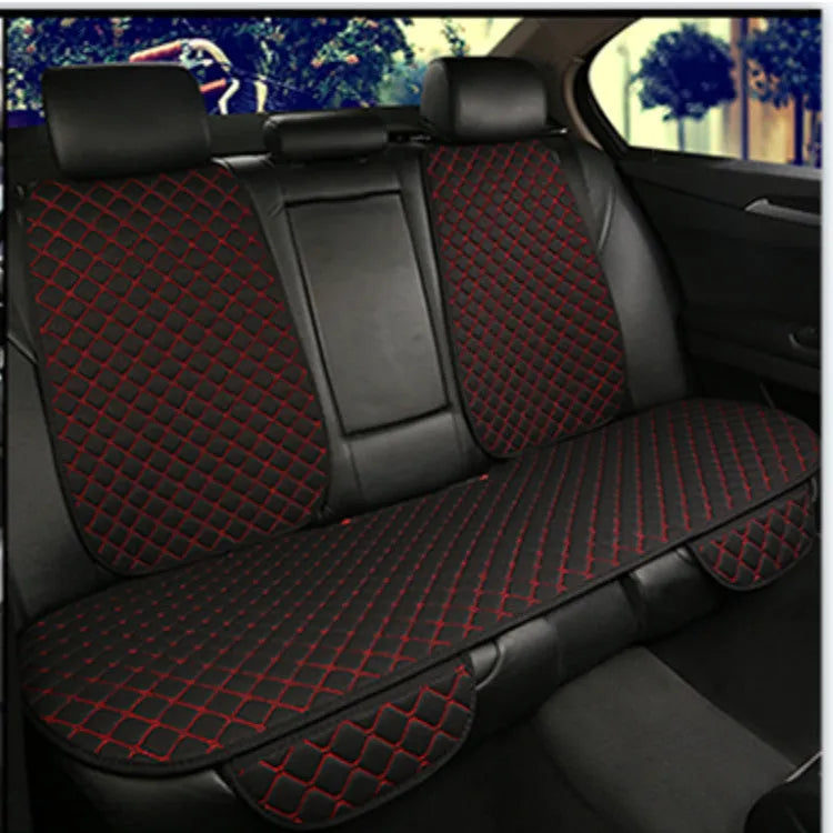 Linen car seat cushion with back support in various colour options including warm cream, coffee and Lafite red