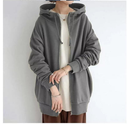 Women's full-zip fuzzy hoodie in various colours and sizes