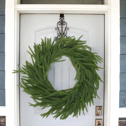 60cm plastic front door garland with PE feel texture in American country style