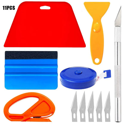10 piece plastic car film smoothing tool set for automotive window tint and vinyl application