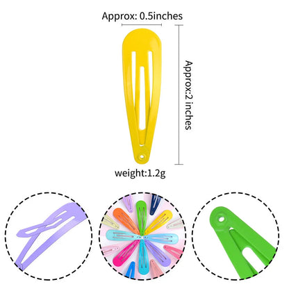 80 metal hair clips in 20 colours with non-slip design, 2-inch size, in a zip-lock bag