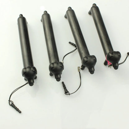 Black dog-shaped touch screen stylus with conductive body and phone stand function