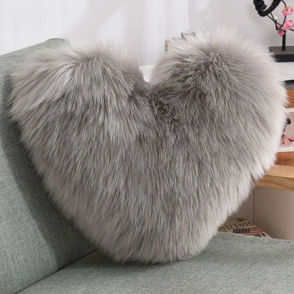 Soft, plush heart-shaped decorative throw pillow covers in various colors for living room and bedroom decor