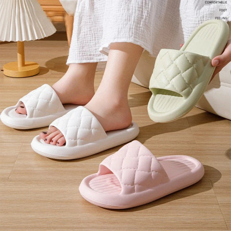 Comfortable home slippers with non-slip soles, featuring breathable and waterproof EVA material in a variety of stylish colors.