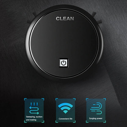 Compact 3-in-1 robot vacuum cleaner with smart navigation and 1800Pa suction