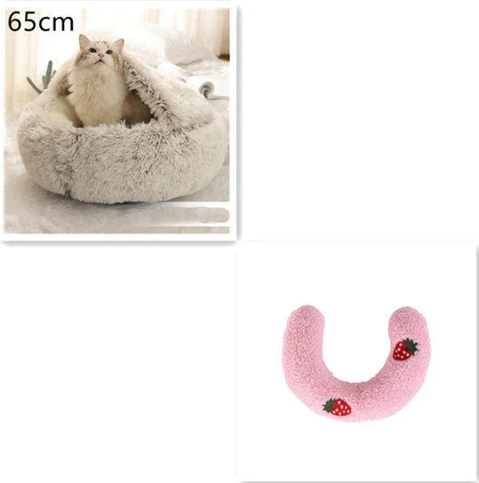 Cozy All-in-One Pet Bed in various colors and sizes, providing a plush and comfortable retreat for cats and dogs