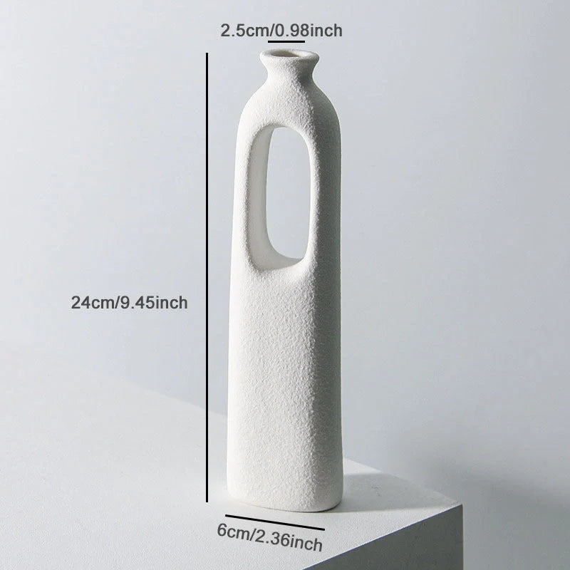 Handmade ceramic vase with frosted finish for flower arrangements