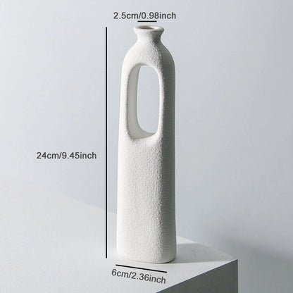 Handmade ceramic vase with frosted finish for flower arrangements