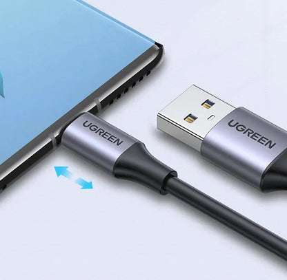 Black Lvlian Micro USB data cable with straight connector, 1 metre long.