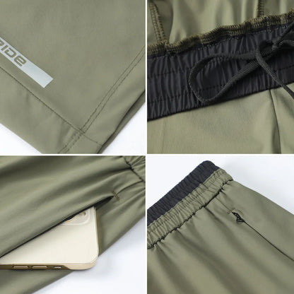 Men's grey ice silk quick-drying loose running pants in cropped length