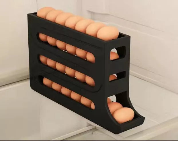 4-Layer Automatic Egg Roller Sliding Tray for refrigerator side door