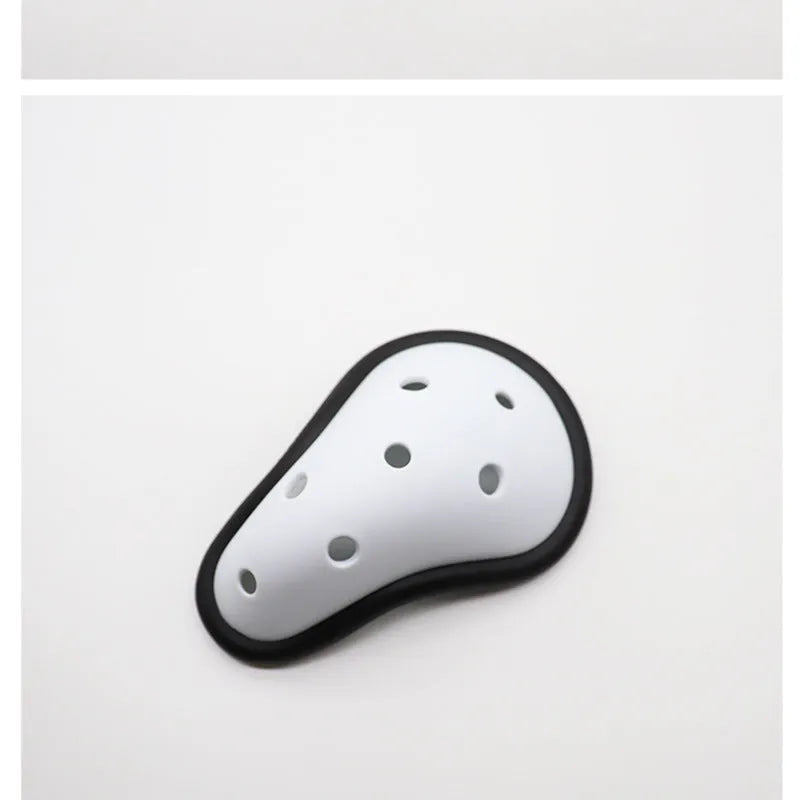 Rubber sports genital protector for adult and children in boxing and hockey.