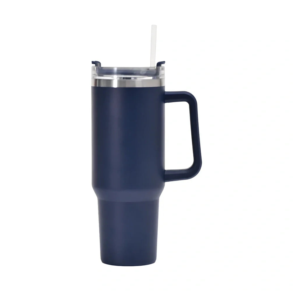 304 stainless steel vacuum cup with double-wall insulation showing 40oz capacity and 26cm height dimensions