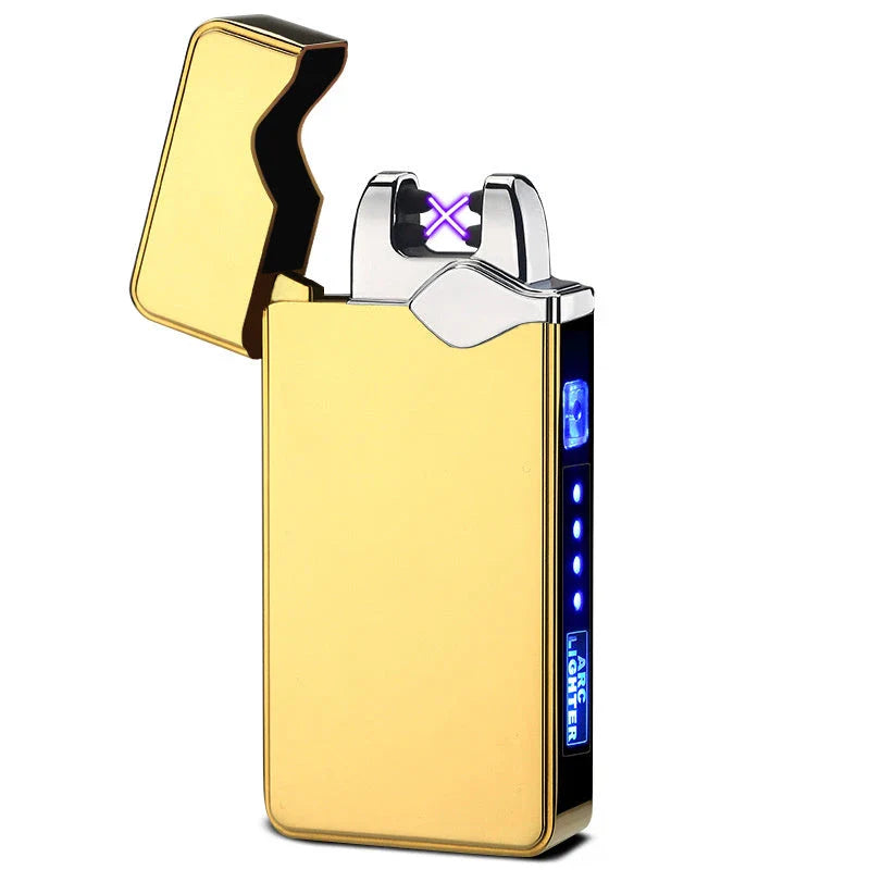 A premium, fingerprint-activated lighter with a sleek, ice-plated zinc alloy body for modern British consumers