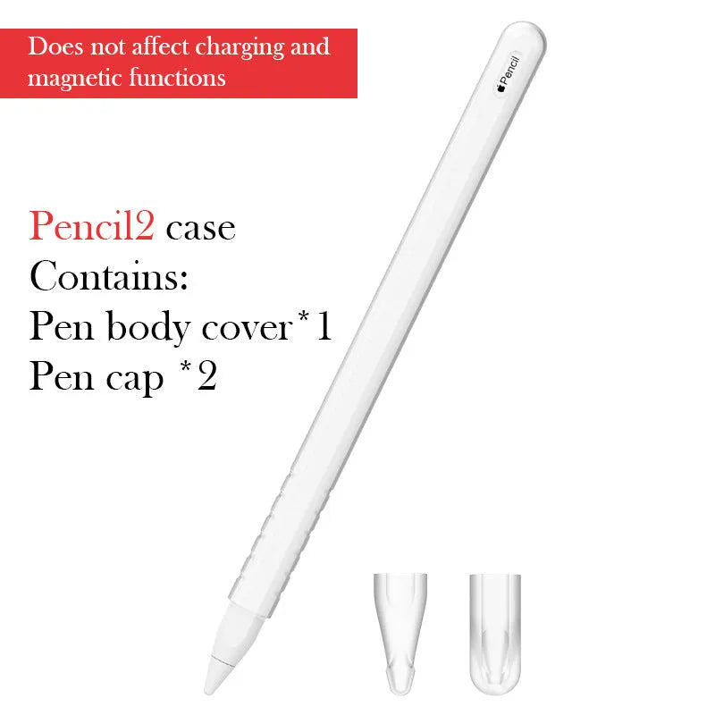 Silicone stylus pen case for Apple Pencil and iPad compatible pens, TEP solid colour sleeve, one pen case