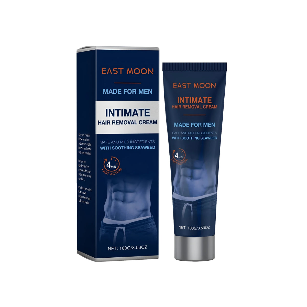 Hair removal cream tube with soothing cream, 100g size with glycerin and shea butter formula
