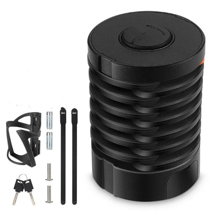Portable folding bicycle lock in modern minimalist design with black orange colour option