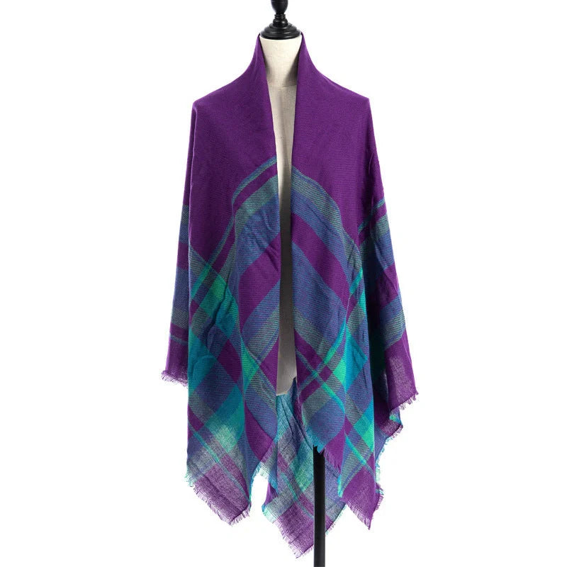 Luxury plus-sized double-sided cashmere-like scarf shawl in various colours