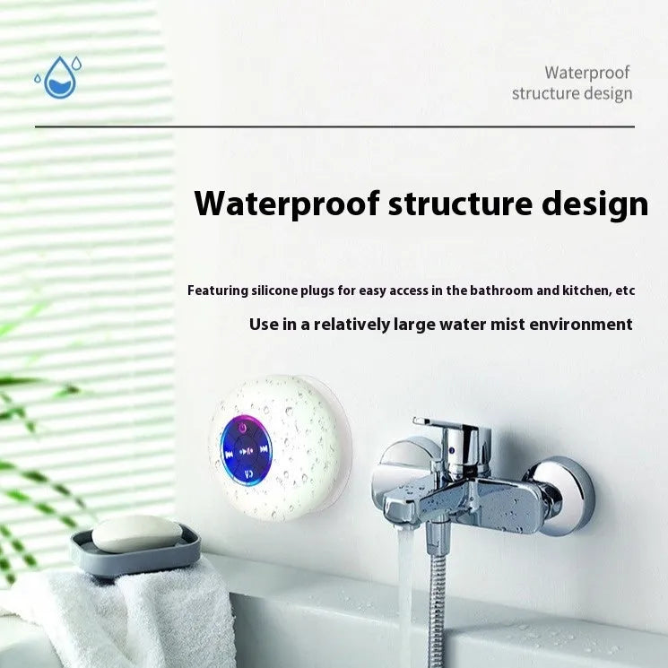 BTS07 large suction cup waterproof Bluetooth speaker with built-in light, shown in one of six available colours.