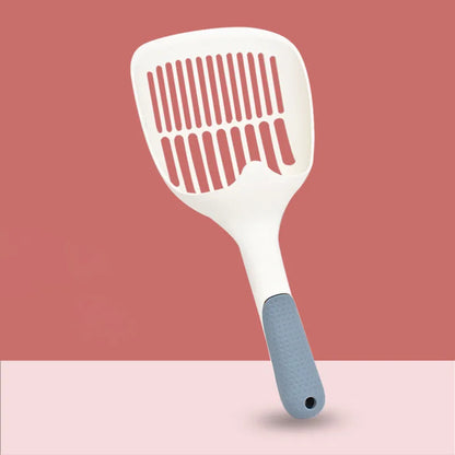 Stainless steel cat litter shovel with wide mesh sieve for sifting tofu cat litter