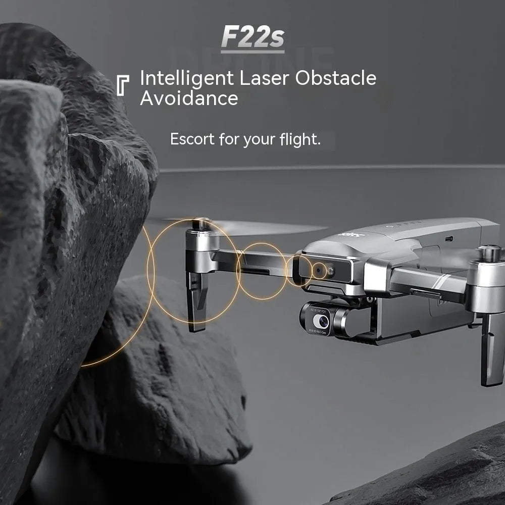 F22S obstacle avoidance drone with HD aerial camera, GPS, folded to 21 x 9.5 x 8cm, official full set