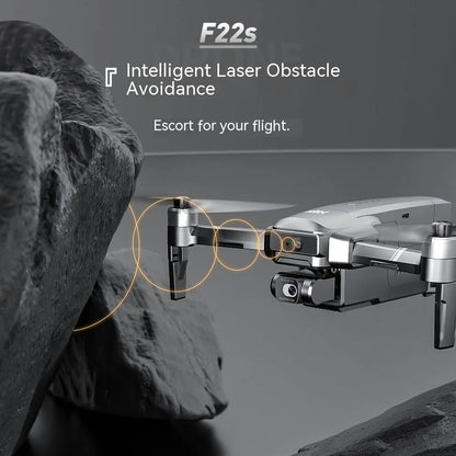 F22S obstacle avoidance drone with HD aerial camera, GPS, folded to 21 x 9.5 x 8cm, official full set