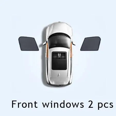 Nylon mesh car sunshade curtains for front, rear, and side windows, multiple piece set