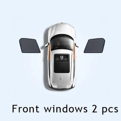 Nylon mesh car sunshade curtains for front, rear, and side windows, multiple piece set