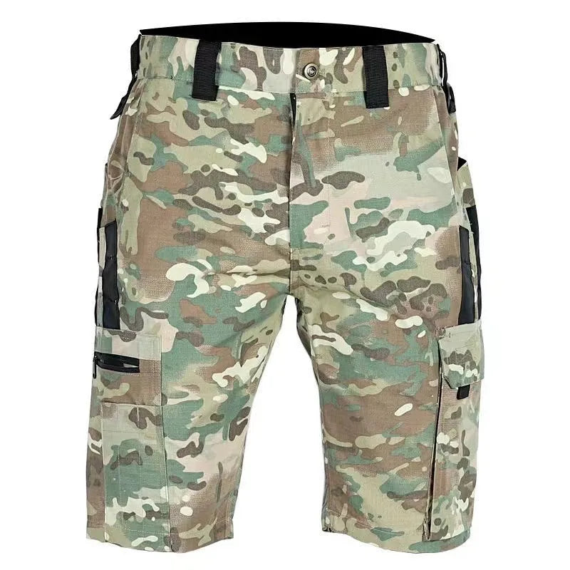 Elastic waist camouflage shorts in multiple colours including dark night and CP camouflage patterns