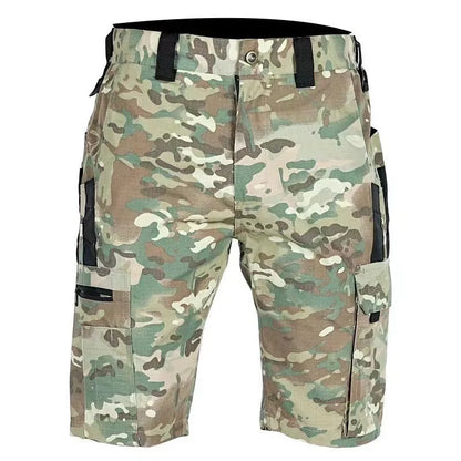 Elastic waist camouflage shorts in multiple colours including dark night and CP camouflage patterns