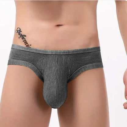 Men's cotton low waist briefs with hollow back three-dimensional design in multiple colour options