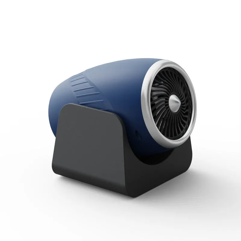 12v car heating fan with rotating design for window defrosting in navy blue colour