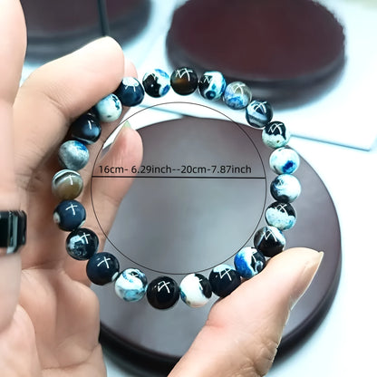 8mm natural agate bohemian ladies bracelet in four colour options