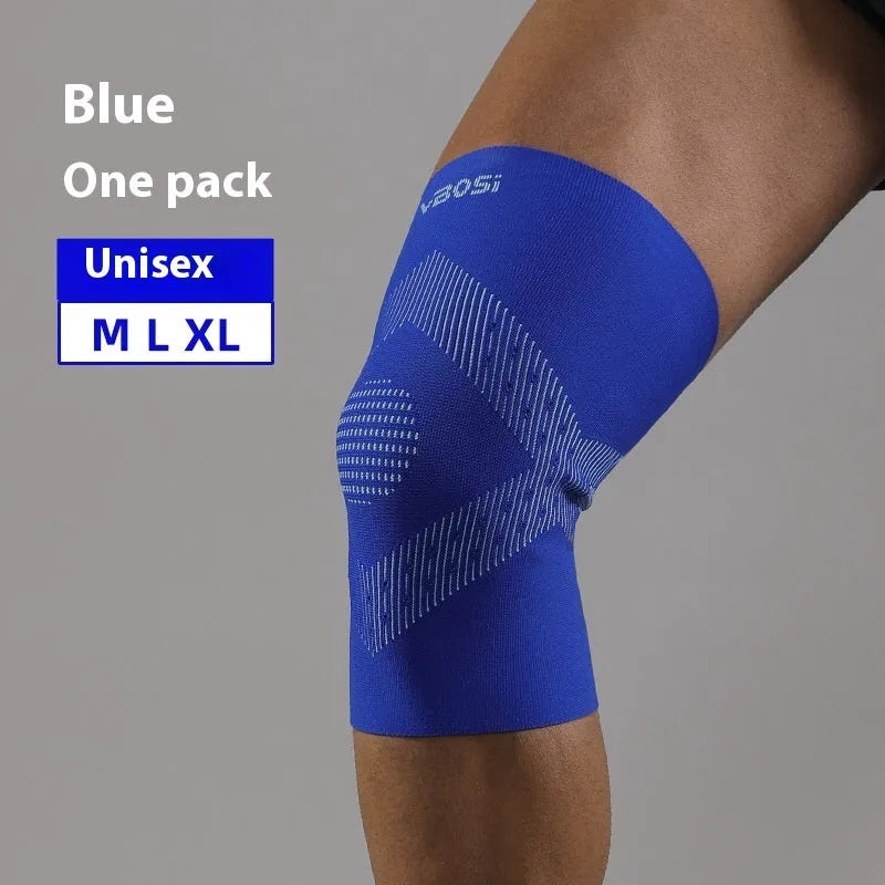 Adult sports knee pad in polyester fibre, available in sizes M, L and XL and six colours