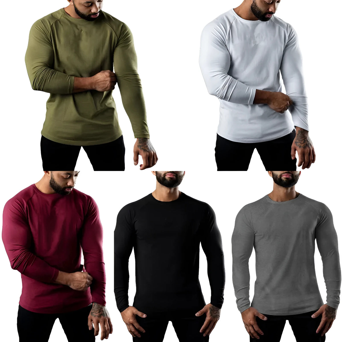 Men's short sleeve cotton sports T-shirt in Army Green, shown in a US size L.