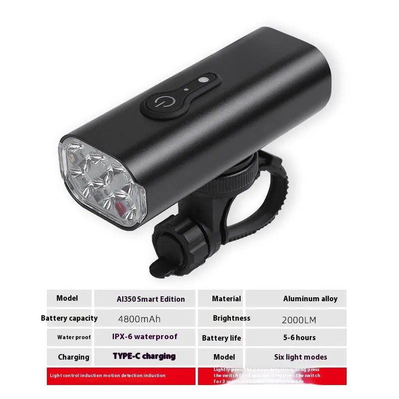 USB rechargeable bicycle headlight and taillight set with mounting bracket for night cycling safety