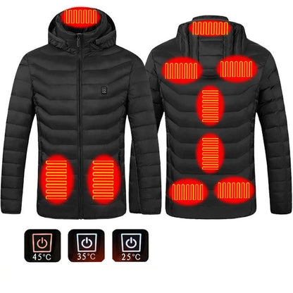 Cozy and stylish electric heated winter jacket with USB charging and adjustable temperature settings