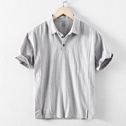 Men's cotton linen casual shirt in loose fit available in four solid colours