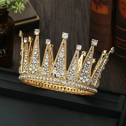 Elegant bridal crown with diamond-like accents made from high-quality alloy