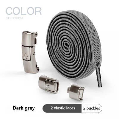 Press lock elastic shoelace with 8mm widened flat profile in assorted colours.