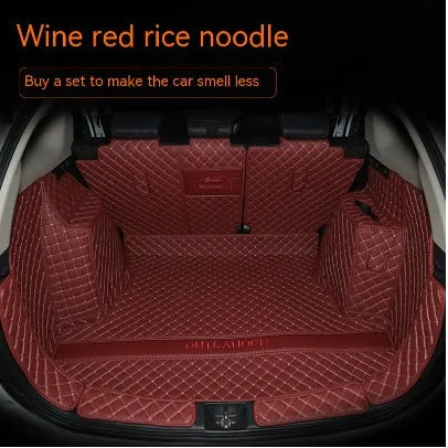 Custom-fitted TPE XPE boot liner with 3D edging for Mitsubishi Outlander SUV.