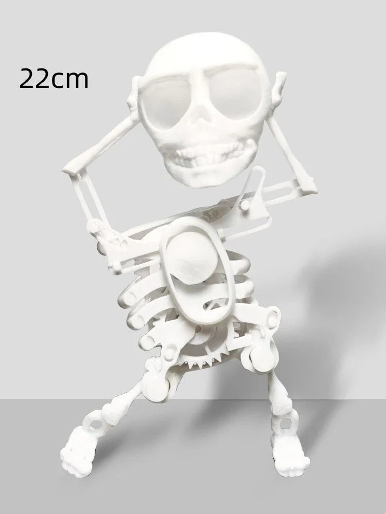 Customizable 3D Skull Desktop Toy with Gravity-Defying Design, Available in White, Pink and White, Red and Green, and Purple and White Color Options
