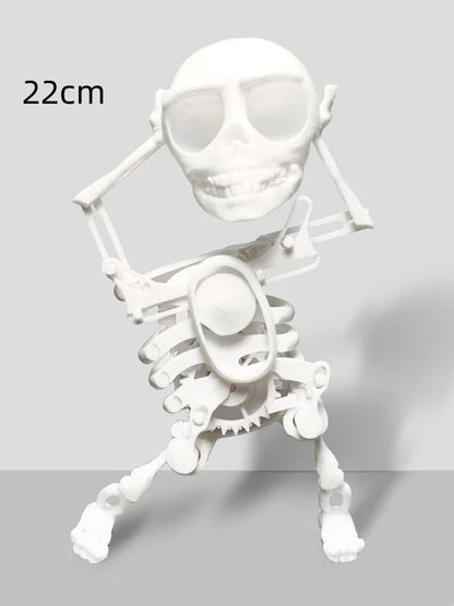 Customizable 3D Skull Desktop Toy with Gravity-Defying Design, Available in White, Pink and White, Red and Green, and Purple and White Color Options