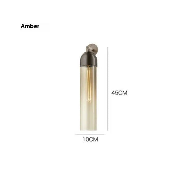 Nordic postmodern creative glass wall lamp in modern minimalist style on a living room wall.